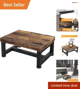 Heavy-Duty Wooden Step Stool for Adults & Kids – 500-Lbs Capacity, Rustic Brown - Picture 1 of 8