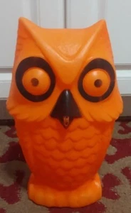 Vintage Orange Blow Mold OWL Halloween - Picture 1 of 8
