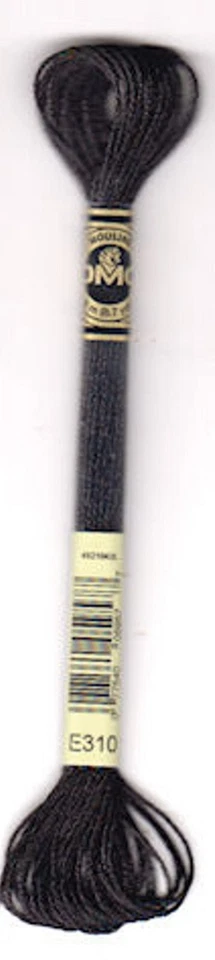 DMC Light Effects Floss, metallic, cross stitch #E310 - Ebony - Image 1 of 1