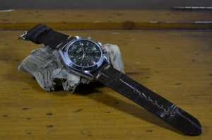 CORREA RELOJ 22 20 18 MM FERUS III MARRON GENUINA PIEL GRABADA VINTAGE MA STRAP - Picture 1 of 12