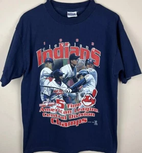 Camiseta De Colección Cleveland Indians Lrg MLB Chief Wahoo 5 veces Campeones de la Liga Americana Ataque Deportivo - Imagen 1 de 12