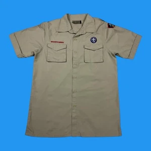 Camisa Boy Scouts Of America Adulto S Parcheada Solapa Bolsillo Lona Beige Abotonada - Imagen 1 de 19