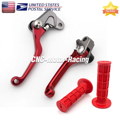 For Honda CR125R CR250R 1992-2003 CNC Brake Clutch Levers & Grips Handle 95 97 - Image 1 of 4