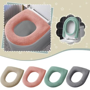 Bathroom Toilet Seat Cover Pads Soft Warmer Toilet Seat Cushion Cover - Picture 1 of 25