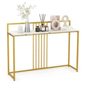 47" Modern Console Table Metal Frame Storage Shelf for Entryway Living Room - Picture 1 of 8