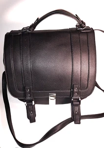 Just Fab black Satchel handbag dual handles. Faux leather.  - Picture 1 of 6