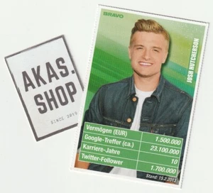 Josh Hutcherson 2013 BRAVO German Star-Card Trading Card ULTRA RARE 7,8 x 5,0 cm - Picture 1 of 2