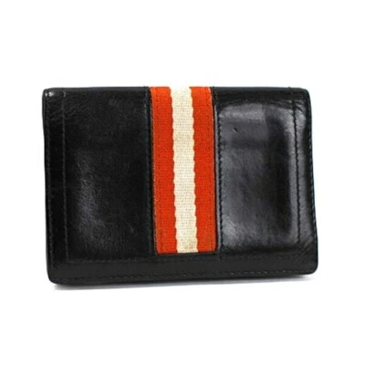 Auténtico Estuche para Tarjetas de Visita Plegable BALLY Cuero Negro Usado AB Foto 1 de 4