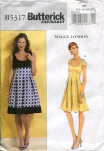 Butterick Pattern 5317 Maggy London Sun Dress, Size FF (16-18-20-22) Uncut - Picture 1 of 1