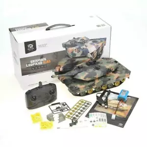 Tanque de batalla militar de control remoto alemán leopardo 16" 1:24 NUEVO con cañón R/C - Imagen 1 de 8