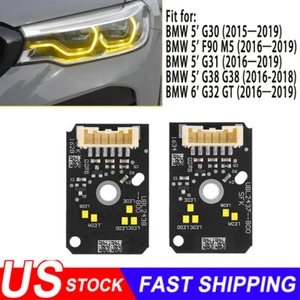 2x Headlight Angel Eyes Yellow DRL LED Boards For BMW F90 M5 G30 G31 G38 G32 GT - Picture 1 of 9