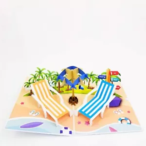 Beach Pop Up Retirement Card - Birthday Card, Congratulations Card, Retiremen... - Picture 1 of 8