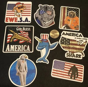 Lote de 8 pegatinas troqueladas de Estados Unidos con tema animal América álbum de recortes/artesanía/ventana - Imagen 1 de 9