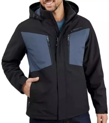 Free Country Men's Thermo Softshell Snow Jacket Jet Black and Gray Size Small - Image 1 of 4