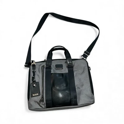 Tumi Alpha Bravo Aviano Slim Brief Leather Bag Gray - Image 1 of 4