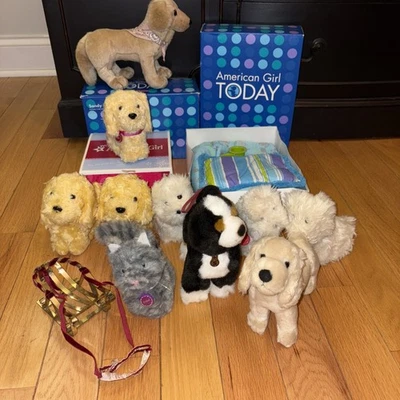 Lote de 12+ American Girl Pet miel, coco + casa, trineo, bombón, arena Foto 1 de 4
