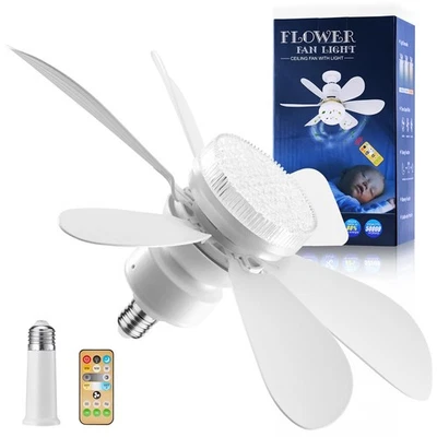 Socket Fan Light - Ceiling Fans with Lights and Remote/Socket Extender,Adjust... - Image 1 of 4