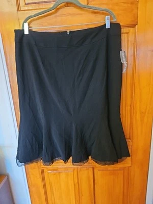 NY коллекции юбка трапециевидный размер 18 черный растягивающийся вискозы смесь новый с Ярлыками  - Изображение 1 из 4