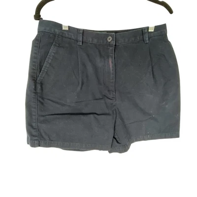 Pantalones Cortos Lauren Ralph Lauren Para Mujer 12P Azul Marino Chino Plisado Algodón Pequeña Sarga Foto 1 de 4