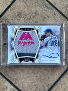Jacob DeGrom 2019 Five Star Jumbo Juego Usado Parche Automático Día de la Madre Majestic 1/1 - Imagen 1 de 2