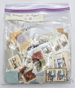 1/4 Pound Of  Mixed Portugal Stamps On Paper Foreign Free Ship! - Picture 1 of 4