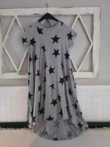 Nununu Star 360 dress Youth Size 10-11 Grey With Black Stars Alternative Minimal - Picture 1 of 9