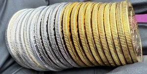 20 JFK Half Dollar 24K VERGOLDET & VERSILBERT Münzen in Tube - Bild 1 von 12