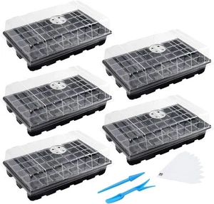 Seedling Trays Seed Starter Tray, 5-Pack Mini Propagator Plant Grow Kit Green... - Picture 1 of 5