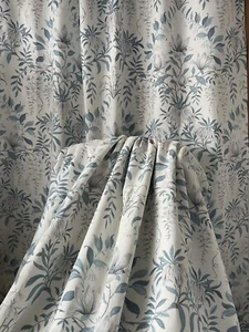 STUNNING LAURA ASHLEY PARTERRE OFF WHITE / SEA SPRAY Thermal Blackout Curtains - Picture 1 of 11