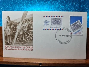 First Day Cover📮(2S) 50th Anniversary First Official Air Mail 1981📮Wodonga VIC - Picture 1 of 2