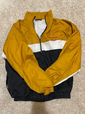 Chaqueta cortavientos vintage años 80 Poplo Sport Ralph Lauren amarilla con cremallera talla XL Foto 1 de 4