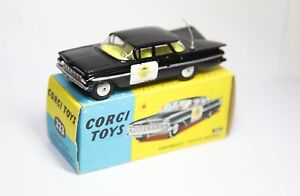 Corgi 223 Chevrolet State Patrol In Original Box - Near Mint Vintage Model 1960s