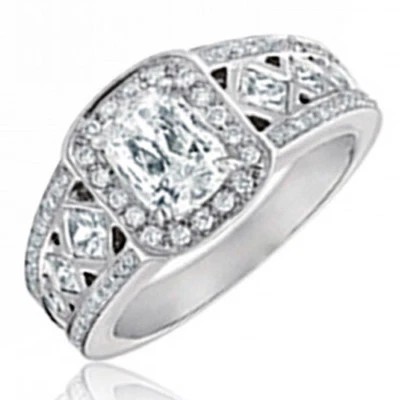 Estate Style 3.00 CT Cushion Cut Diamond 18k Engagement Ring GIA Certified  - Изображение 1 из 3