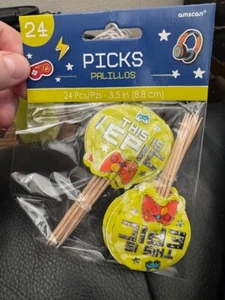 Epic Party Video Game Gamer Kids Birthday Party Food Picks 24ct. Party Supply - Picture 1 of 2