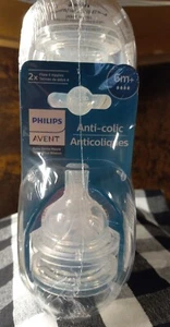 Philips Avent Anti-Colic Lot Of 4 ~ 2Ct Total Of 8 Baby Bottle Fast Flow Nipple - Picture 1 of 2