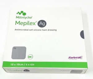 Mepilex Ag Silver Foam 5 pcs Dressing 10 X 10cm Non-Adhesive Meplex - Picture 1 of 10
