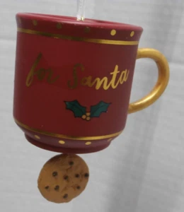 Punze für Weihnachtsmann Ornament Becher Milch & Keks neu mit Etikett - s6b - Bild 1 von 4