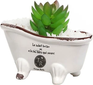 6 Zoll weiß Porzellan Zierlich Französischer Landhausstil Krallenfuß Badewanne Pflanzgefäß - Bild 1 von 5