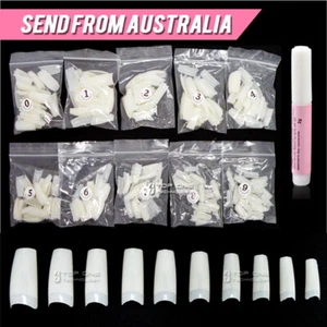 500 Quality Natural False French Nail Tips Size 0-9 Artificial Extension DIY 432 - Picture 1 of 6