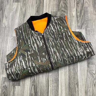 RED HEAD Full Zip Reversable Blue/Orange Camo Real Tree Hunting Vest Mens Medium - Image 1 of 4