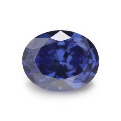 AAAAA 7x9MM 3.83CT Tanzanite Blue Oval Shape CZ  VVS Loose Gems - Image 1 of 4