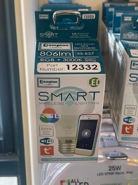 LED Smart GLS 9W Dimmable RGBW 3000K ES-E27 - Image 1 of 1