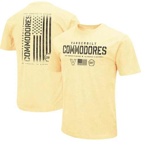 Men's Colosseum Gold Vanderbilt Commodores OHT Military Appreciation Flag 2.0 Cover