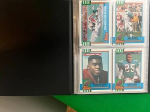 Miami Dolphins 1990 Topps Team Set con álbum de coleccionista de 40 cartas. - Imagen 1 de 7