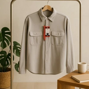 Maglia skipper grigia GAP uomo XL nuova con etichette manica lunga bottoni casual top - Foto 1 di 10