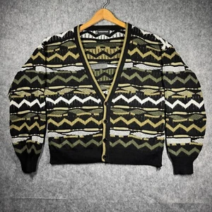Expressions International Sweater Mens XL Vintage Abstract Geometric Cardigan - Picture 1 of 19