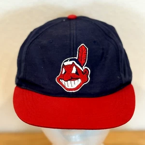 RARE 1970s VINTAGE EDS WEST PRO YOUTH CHIEF WAHOO CLEVELAND INDIANS KIDS CAP HAT - Picture 1 of 7