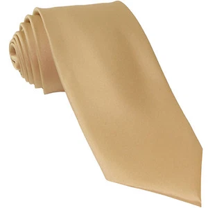 New Polyester Men's 2.5" skinny Neck Tie only solid formal wedding prom beige - Picture 1 of 2