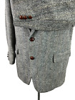 Vintage Harris tweedowy płaszcz sportowy 42 R Dorosły Kenneth MacLeod szary jodełka