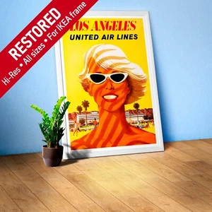 Los Angeles, USA, 1955 โ retro vintage travel poster, retro travel art - Picture 1 of 12